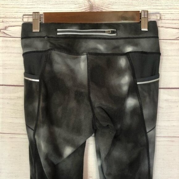 Athleta Gray Tie Dye Back Zipper Skinny Athletic Pants XXS - Picture 5 of 7